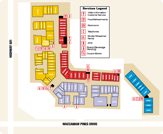 Tanger Myrtle Beach Outlets West map