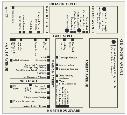 Downtown Oak Park map