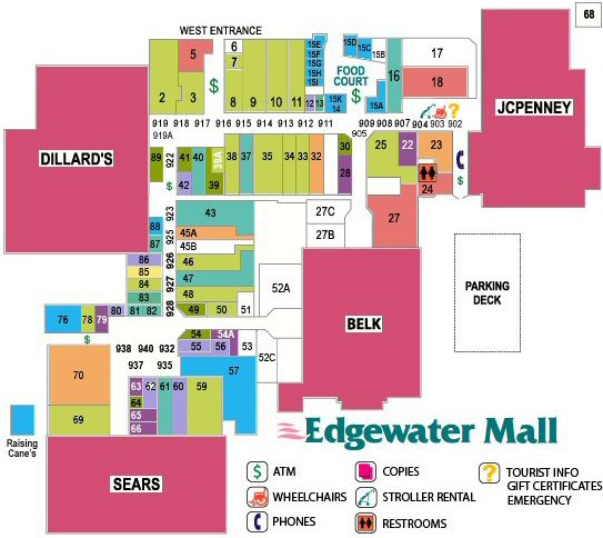 Edgewater Mall map