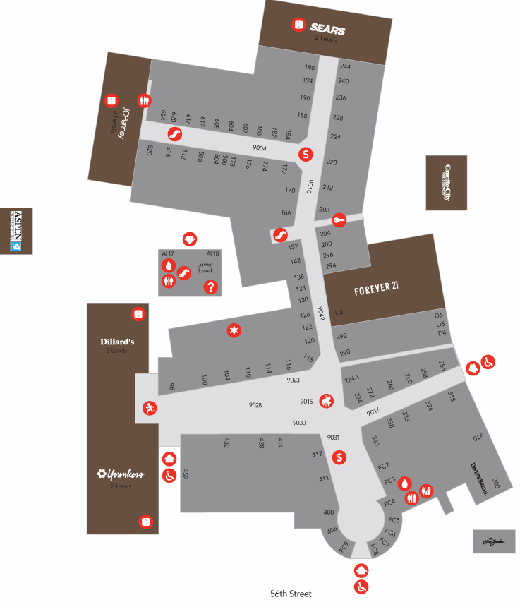 Gateway Mall Lincoln map