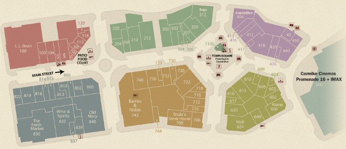 The Promenade Shops at Saucon Valley map