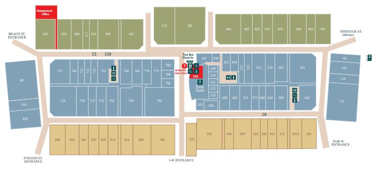 Tanger Outlets Houston map